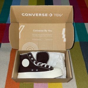 BRAND NEW custom brown platform converse! size womens 6.5